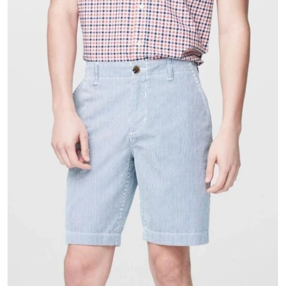 Men's Aeropostale Pinstripe Classic Short, Blue/White, Size 34, NWT